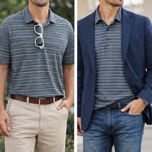 Slazenger Blue and Black Polo Shirt